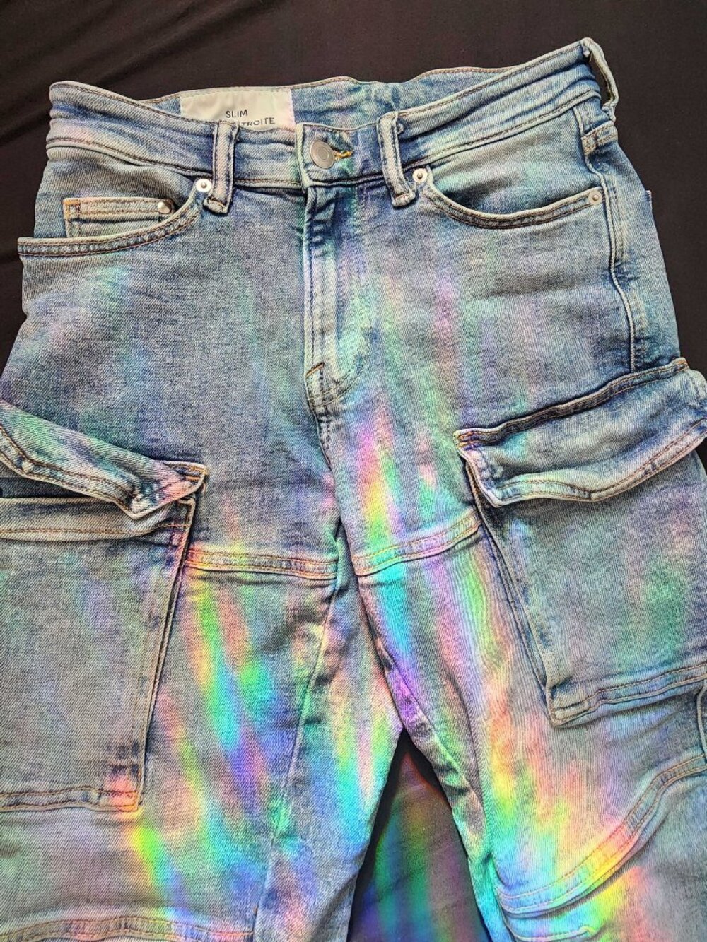H&M cargo jeans slim fit light wash 28/32